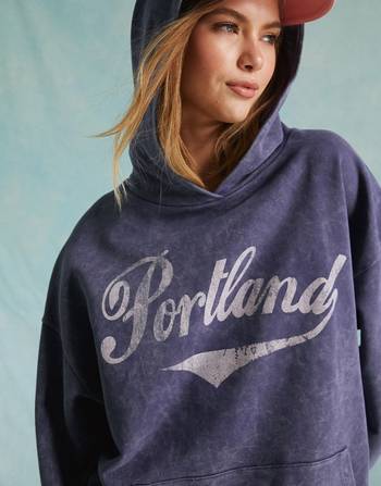 ASOS DESIGN oversized washed purple hoodie in reverse loopback