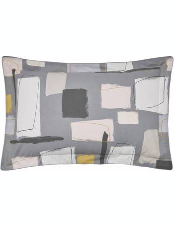 Scion Nuevo Geometric Print Oxford Pillowcase Blush Charcoal 