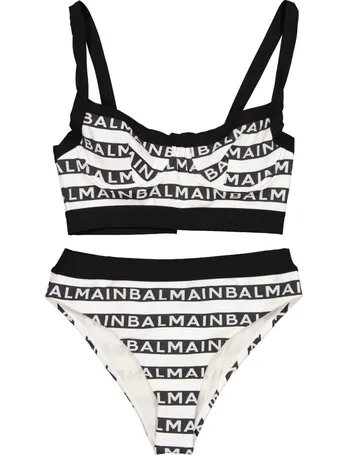 Womens Balmain black Iconic Stripes Bikini