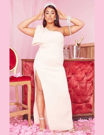 pink structured maxi dress pretty little thing