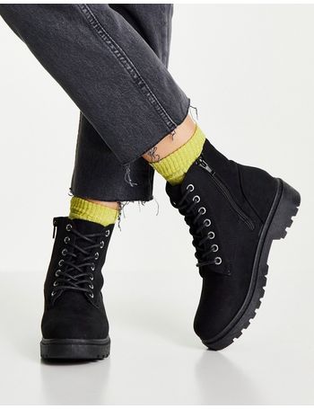 new look black lace up boots