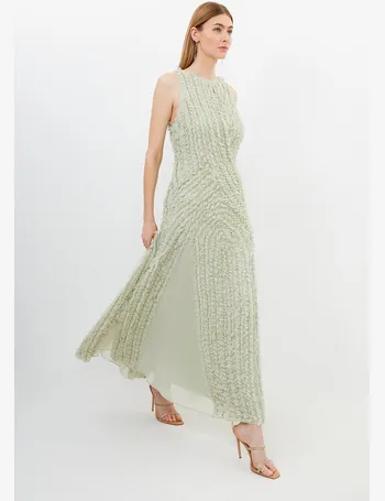 Linen Viscose Halterneck Maxi Dress