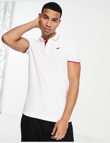 Shop Hollister Men's White Polo Shirts up to 50% Off