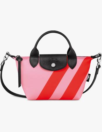 Longchamp Le Pliage Filet Mini Top Handle Bag, Pink at John Lewis