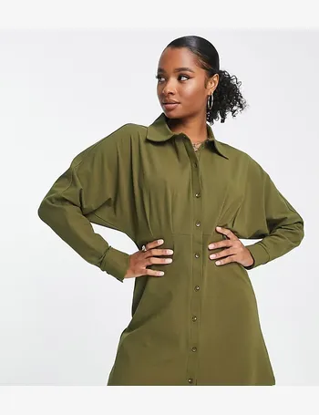 Topshop khaki hot sale shirt dress