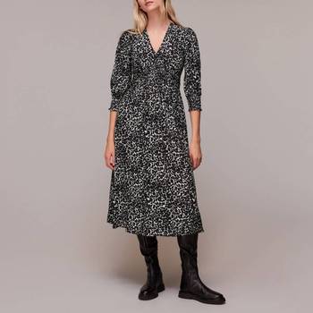 Leopard Print Smudge Animal Mesh Dress, WHISTLES
