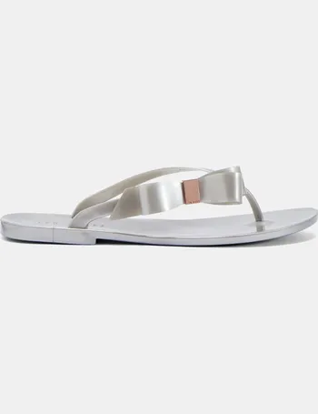 ted baker silver flip flops