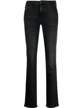 7 For All Mankind Ultra High Rise Skinny Bootcut Jeans in Coated Black