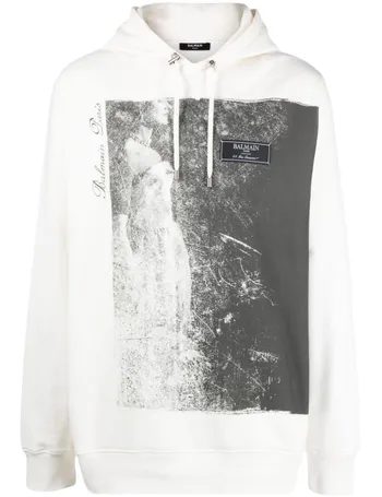 Balmain White/Black Monogram Sweatshirt - Sweatshirts from Brother2Brother  UK