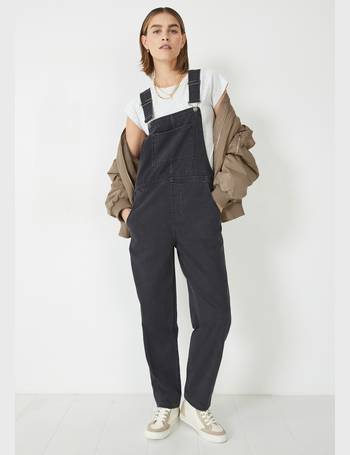 HUSH Niamh Wide Leg Dungarees in Blue Denim