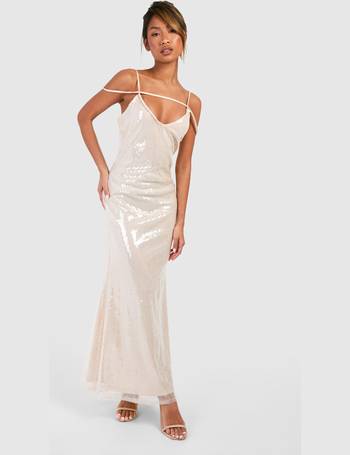 Boutique Sequin Long Sleeve Maxi Bridesmaid Dress