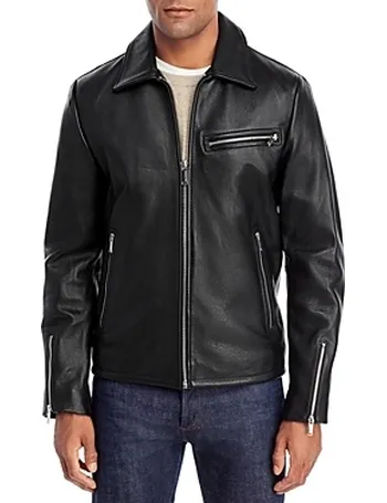 karl lagerfeld leather jacket mens