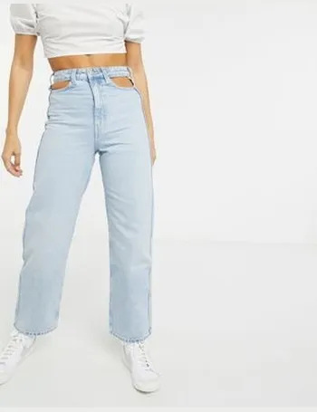 weekday voyage crop mom jean in spring blue