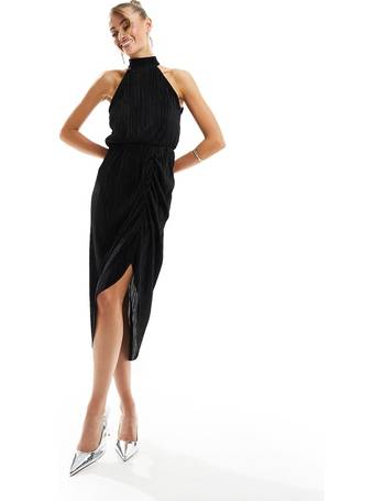 AX Paris Black Glitter Long Sleeve Midi Bodycon Dress
