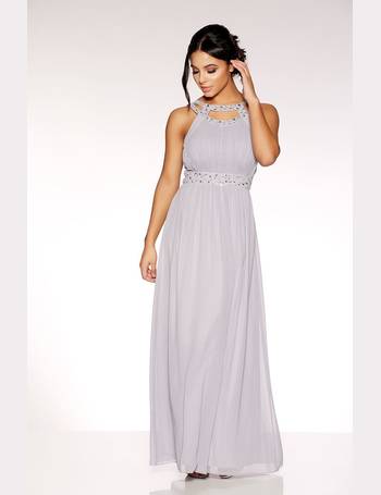 Quiz grey chiffon on sale embellished maxi dress