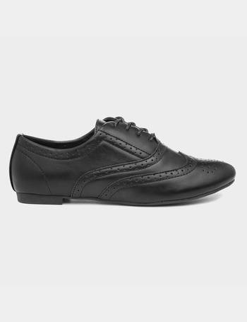 Lilley womens black lace up clearance shoes