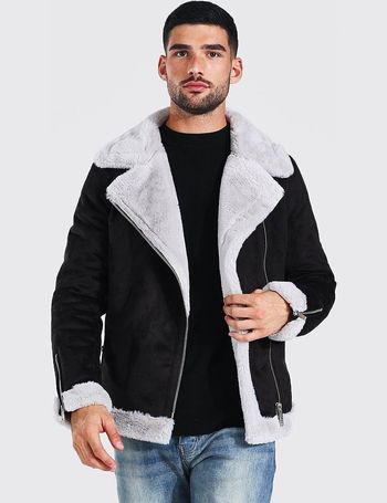 Boohooman faux 2024 fur jacket