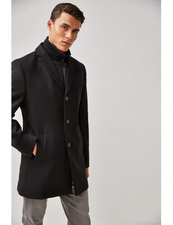 next mens funnel neck coat