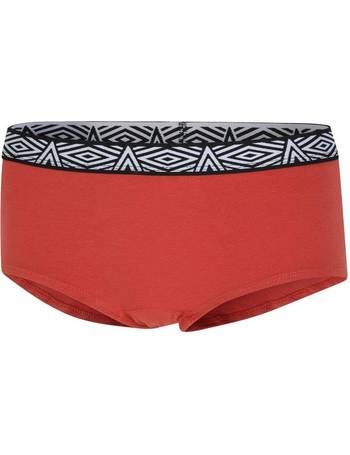 Buy Umbro Womens Two Pack Hipster Shorts Black/Grey Marl