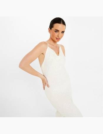 Misquided White Sequin Dress