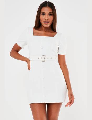 missguided white denim dress