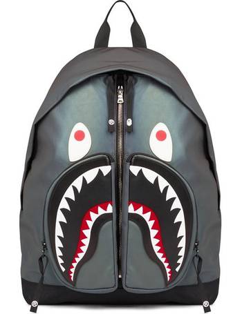 BAPE Grey Aurora Shark Backpack - Black