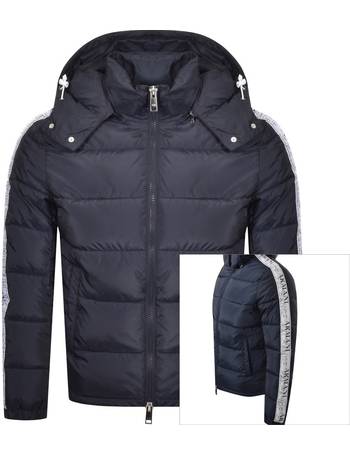 armani exchange hooded quilted jacket navy