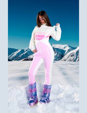 PRETTYLITTLETHING SKI White Panelled Fit And Flare Pants