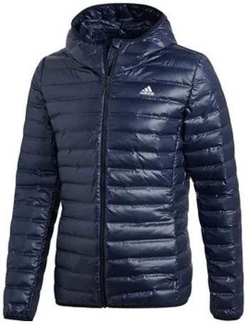 adidas mens terrex climaheat agravic down hooded jacket blue night