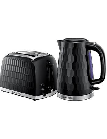 Russell Hobbs Honeycomb 2 Slice Toaster & Cordless Kettle Set white