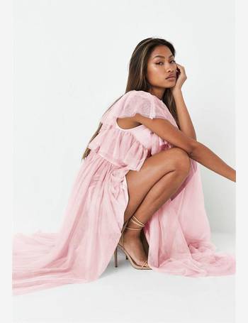 Missguided pink hotsell maxi dress