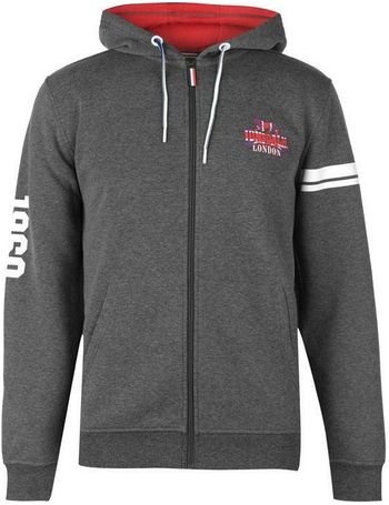 lonsdale poly zip hoody mens