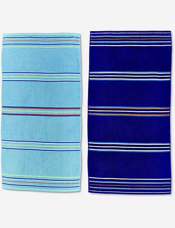 Catherine Lansfield Aloha Zebra Beach Towel Blue