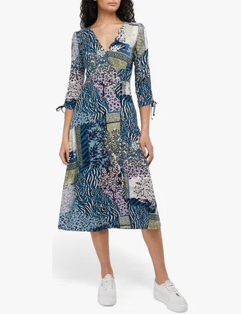 shayna floral print wrap midi dress