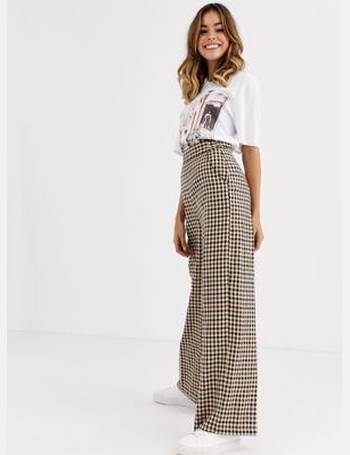 Fearne Cotton Black Gingham Check Wide Leg Trousers