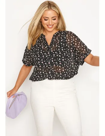 YOURS LONDON Curve Black Floral Chiffon Shirt