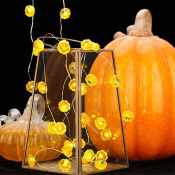 LED Fairy String Lights Pumpkins Spiders Skeleton 10 Halloween Window Decor 1.3m 