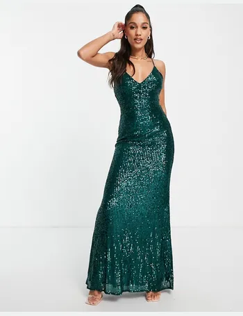 green sequin maxi dress uk