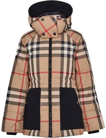 burberry hemsworth checked puffer jacket