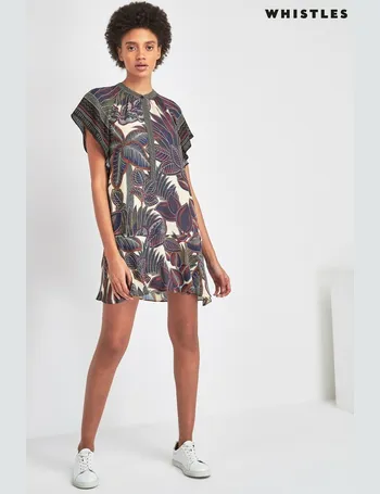 whistles palm print shirt dress