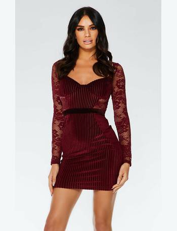 quiz green velvet dress