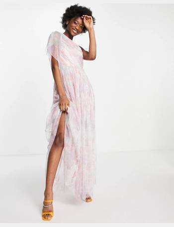 Anaya with love tulle bandeau maxi shop dress with satin trim in blush