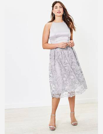 oasis satin bodice organza midi dress