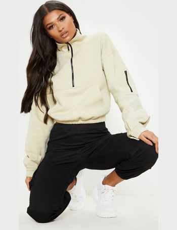 cream oversized zip front sweater