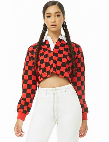 long sleeve polo womens checkered