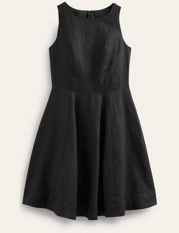 Flared Stitch Mini Dress - Black
