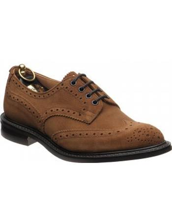 Mens Shoes Lace-ups Brogues Brown for Men Trickers Bourton Repello Suede in Chocolate 