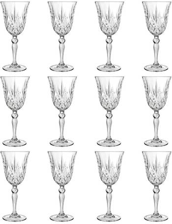 RCR Crystal 6x Orchestra Wine Glasses Cut Glass Goblets 290ml Clear