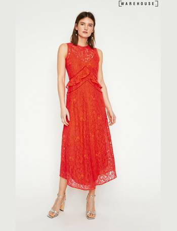 warehouse red lace dress