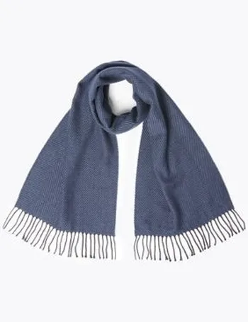 Mens Cashmere Herringbone Scarf